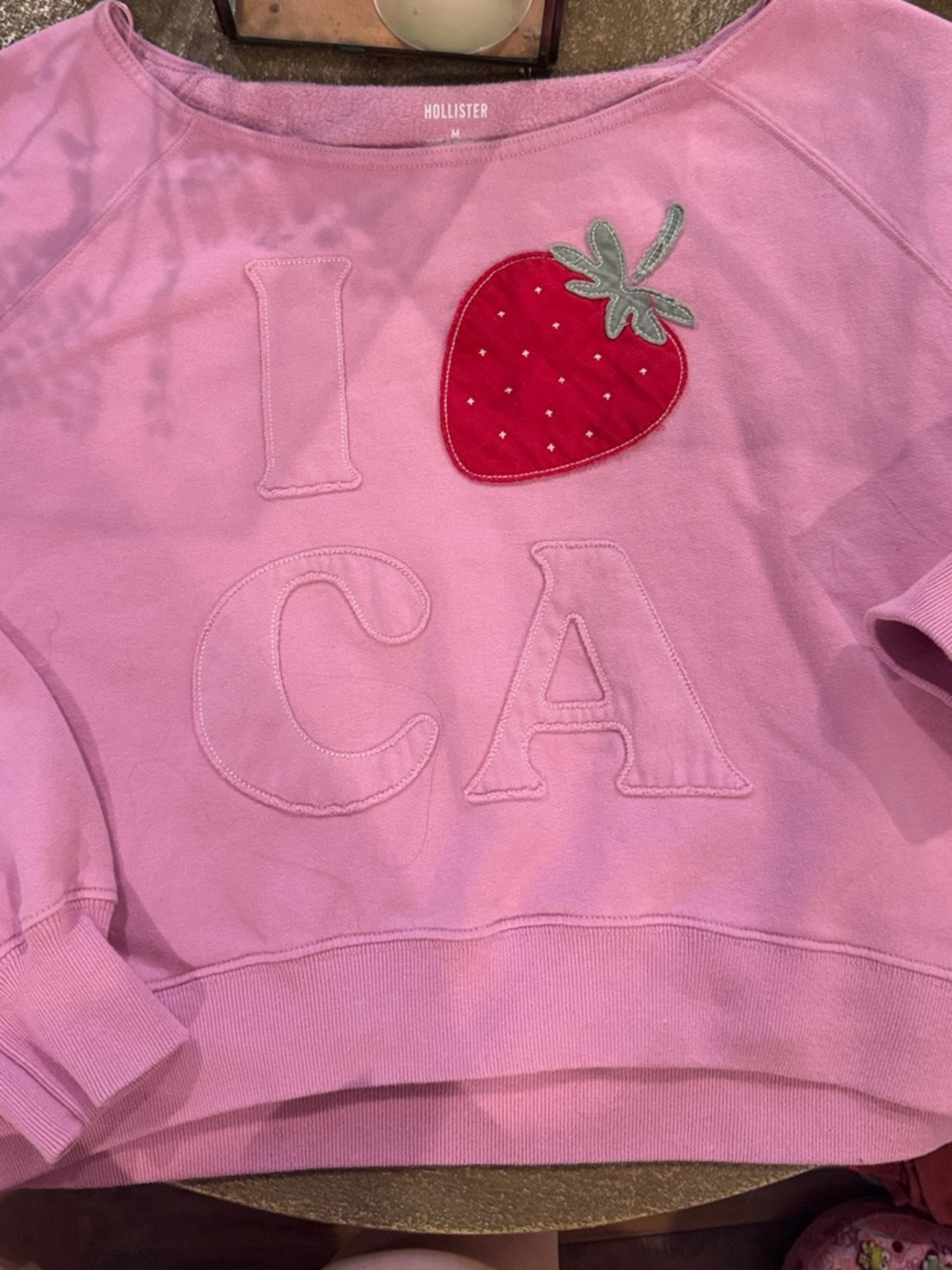 Hollister Pink Strawberry Graphic Sweatshirt